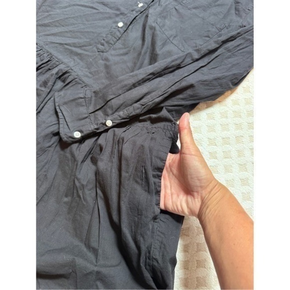 Grayson Frank & Eileen Black Oversized Shirt Dress 01 XS Minimalist Quiet Luxury - Picture 7 of 11